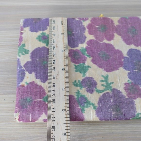 VINTAGE Floral Clutch Purple Neutral Purse Rhinestone Casual‎ Retro 90s Waldman - Picture 6 of 16